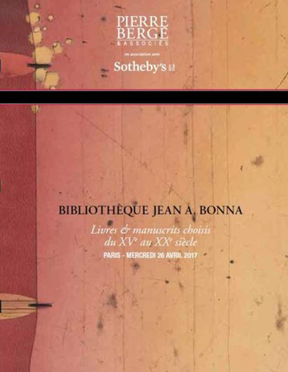 Bibliothèque Jean A. Bonna - Livres & manuscrits choisis du XVe au XXe siècle